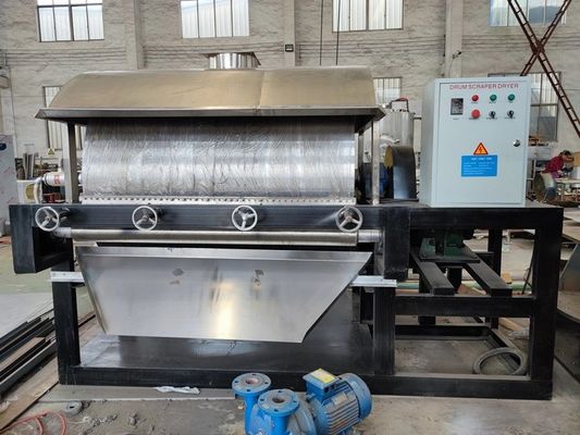 खाद्य उद्योग स्टेनलेस स्टील में औद्योगिक रोटरी ड्रम ड्रायर